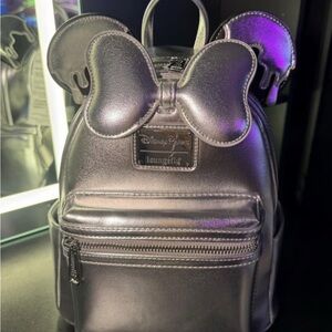 Loungefly Metallic Silver Backpack with Bow
